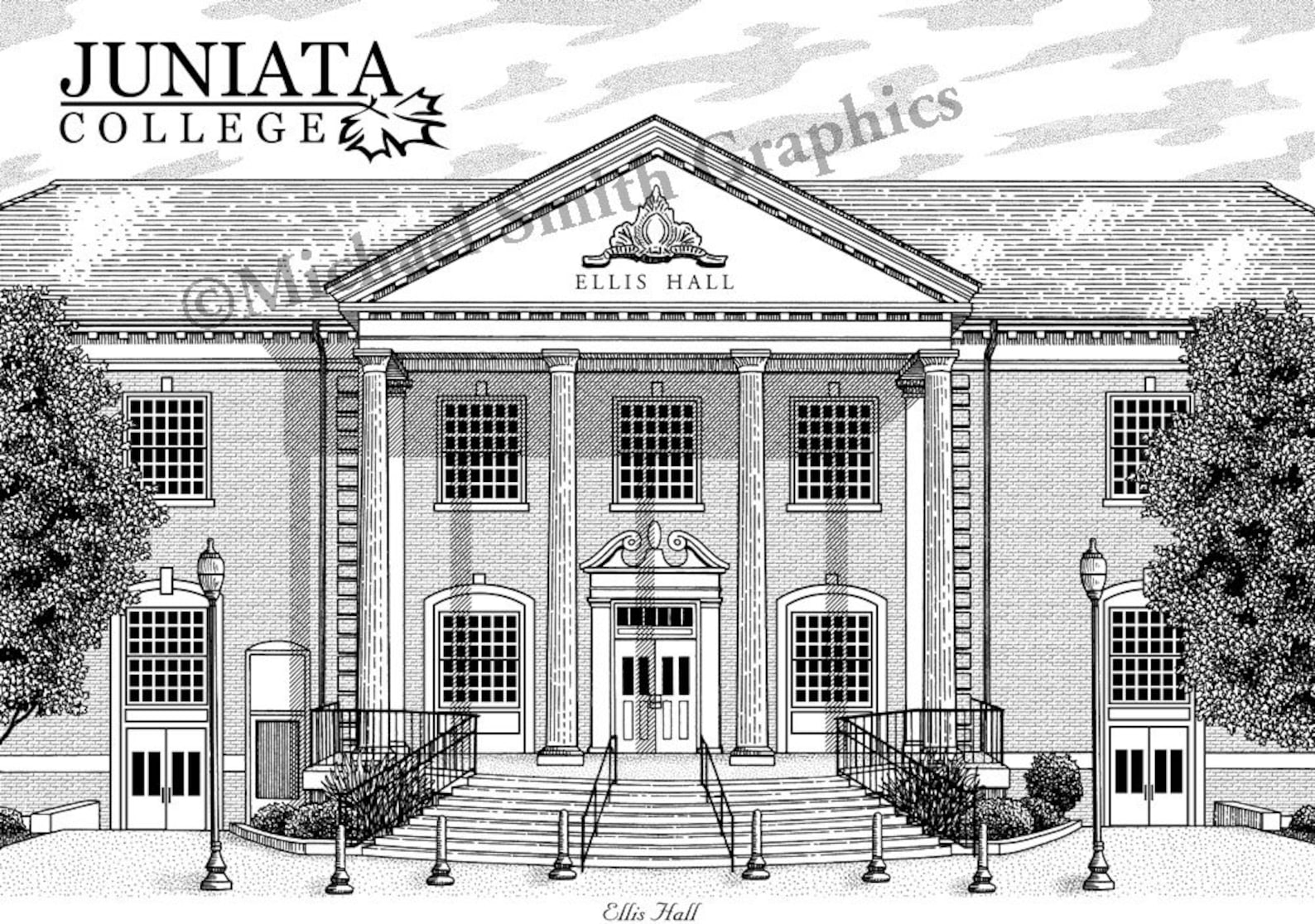 Juniata College hand signed wall art print Juniata College Etsy