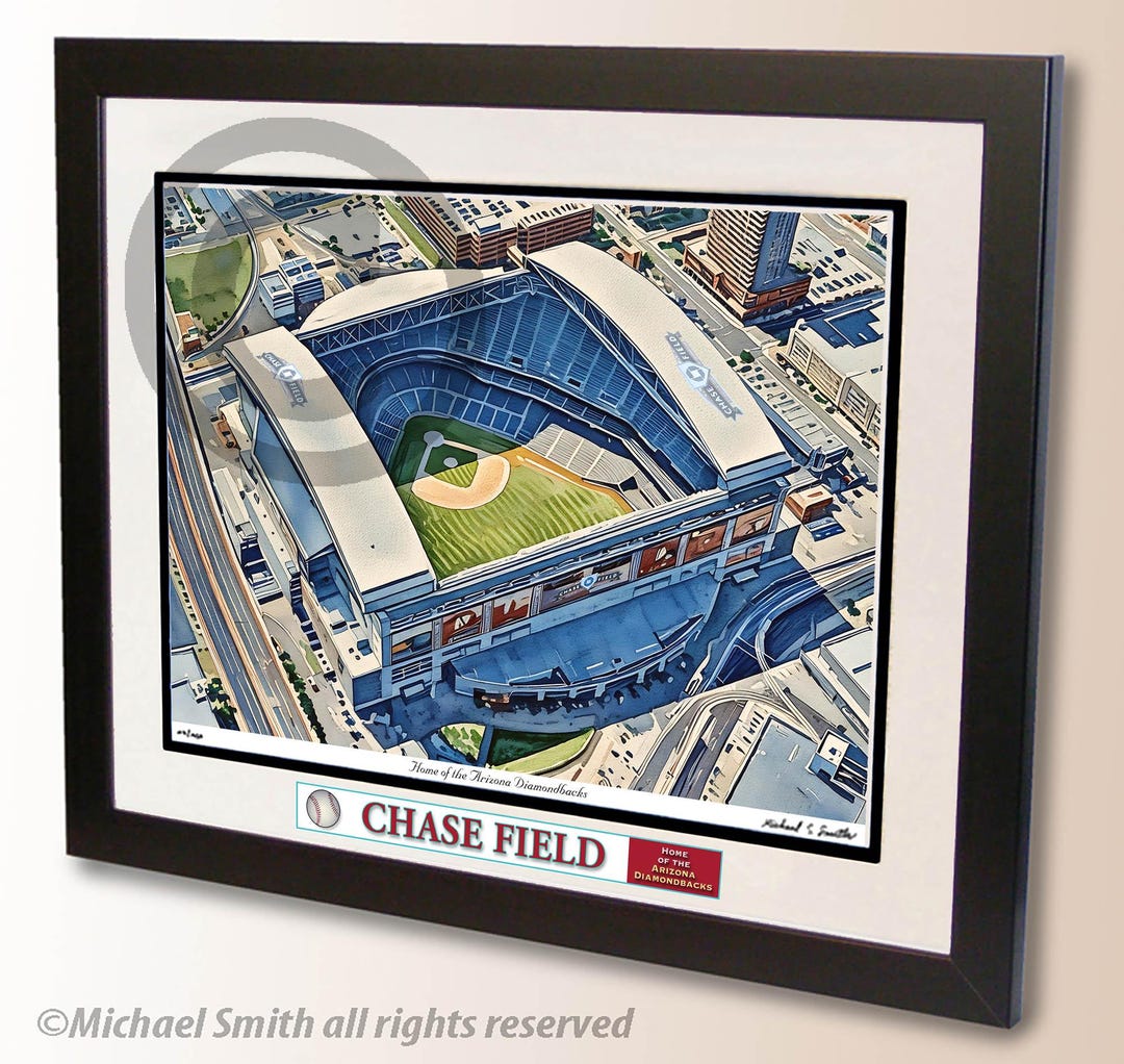 Chase Field Wall Art Print - Arizona Diamondbacks Baseball Stadium ...