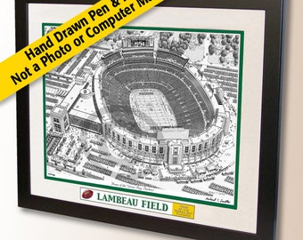 Green Bay Packers art, Lambeau Field art print, Packers fan gift, Packers stadium poster art, Vintage Packers wall art sign