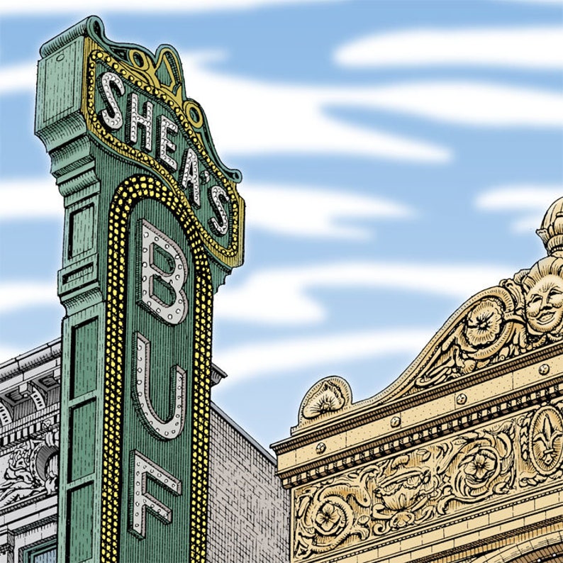 Buffalo NY Sheas Buffalo Theater Wall Art Buffalo NY Art Etsy