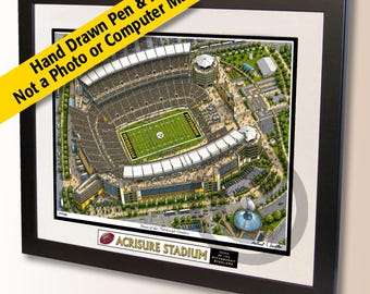 Acrisure Stadium Wall Art – Pittsburgh Steelers Pen and Ink Drawing - Football Fan Gift