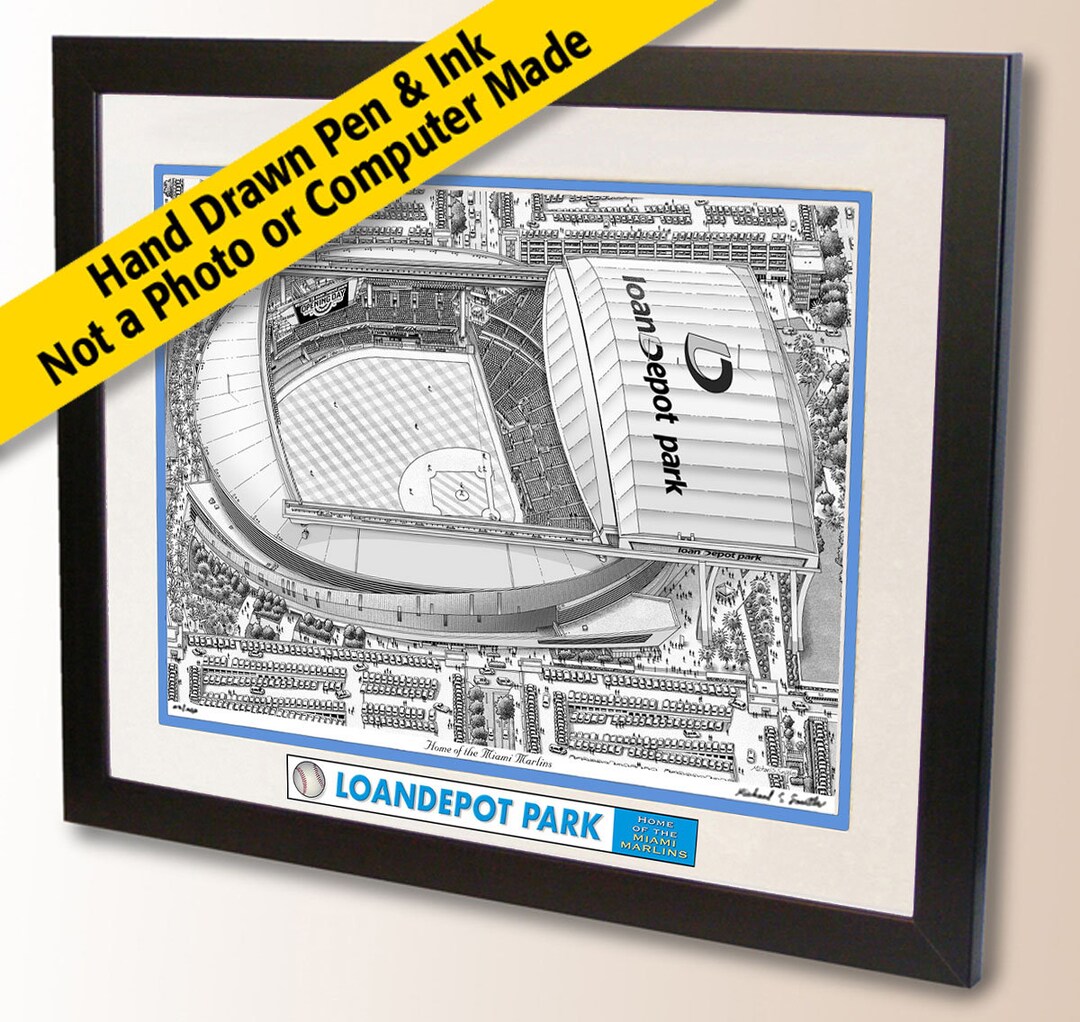Miami Marlins Art, Loandepot Park Art Print, Miami Marlins Fan Gift