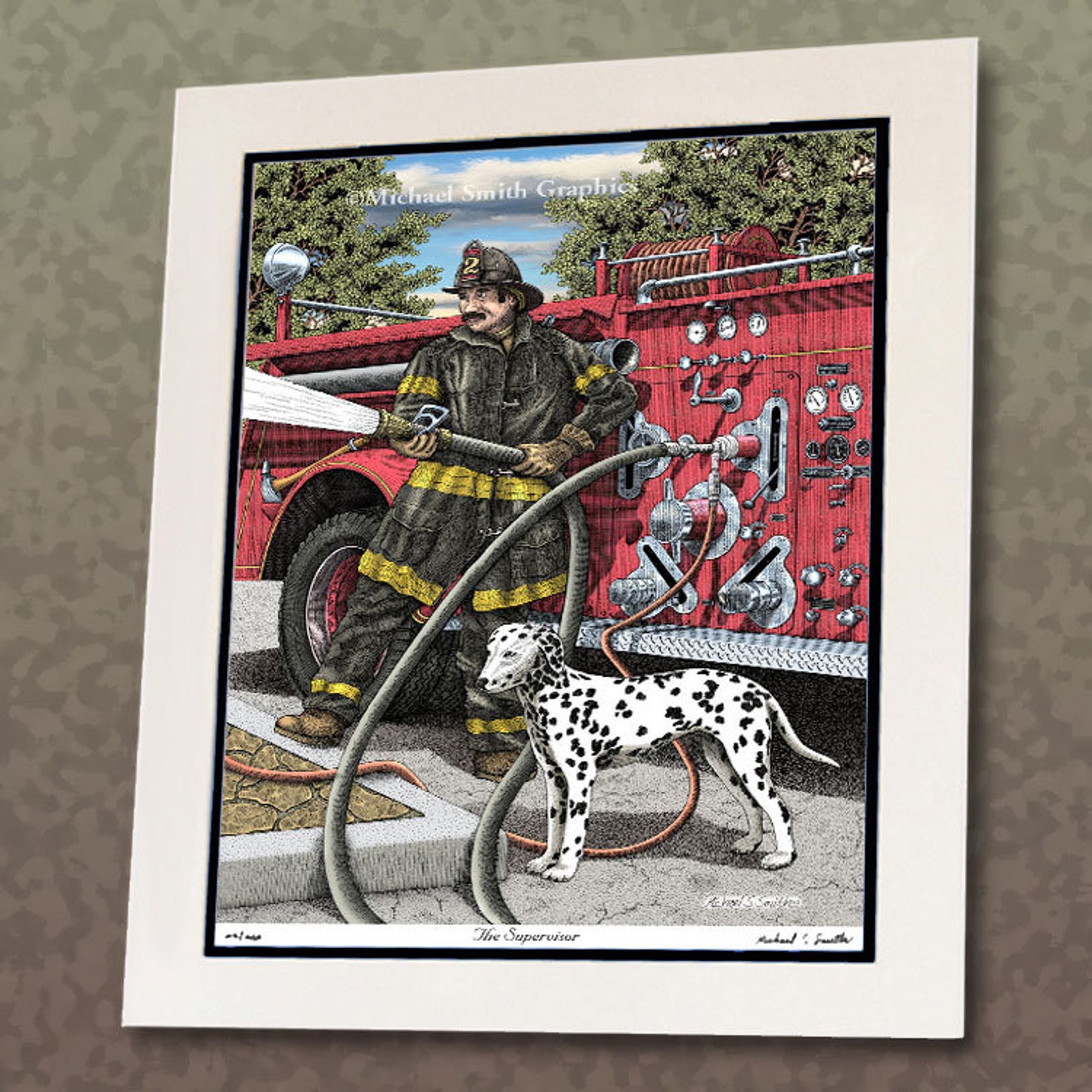 Firefighter Gift Wall Art Print Vintage Fireman Wall Decor - Etsy
