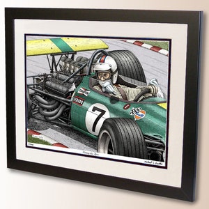 Automotive wall art print, Vintage Grand Prix F1 race car art, Formula One automotive art poster, Race car auto transportation wall decor