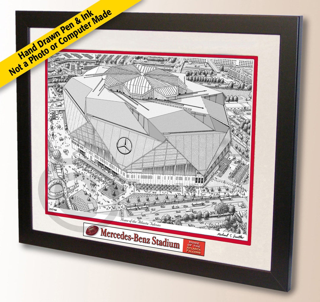 Atlanta Falcons Art, Mercedes Benz Stadium Art Print, Falcons Fan Gift ...