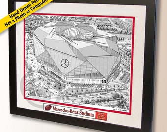 Atlanta Falcons art, Mercedes Benz stadium art print, Falcons fan gift, Atlanta Falcons stadium poster art, Vintage Falcons wall sign