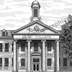 Siena University pen and ink drawing by Michael Smith