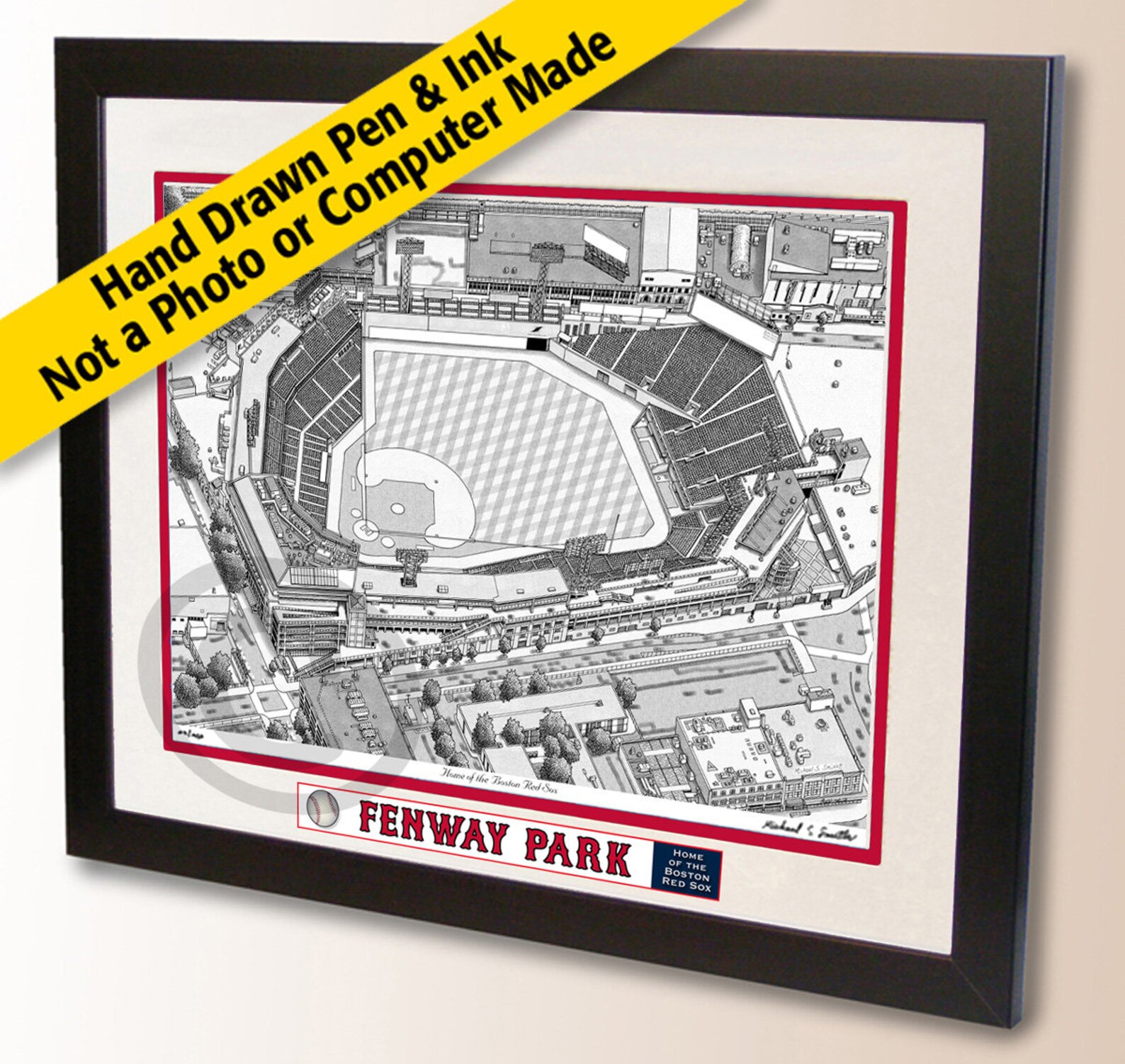 Boston Red Sox Wall Art Fenway Park Art Print Boston Red Sox Etsy