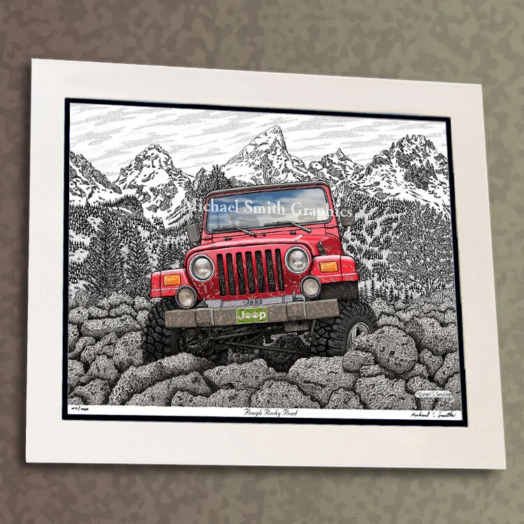 Automotive Wall Art Print Jeep Wrangler Automotive Art Etsy UK