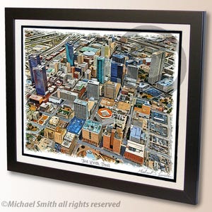 Fort Worth Texas Skyline Art Print: Modern Cityscape Home Decor