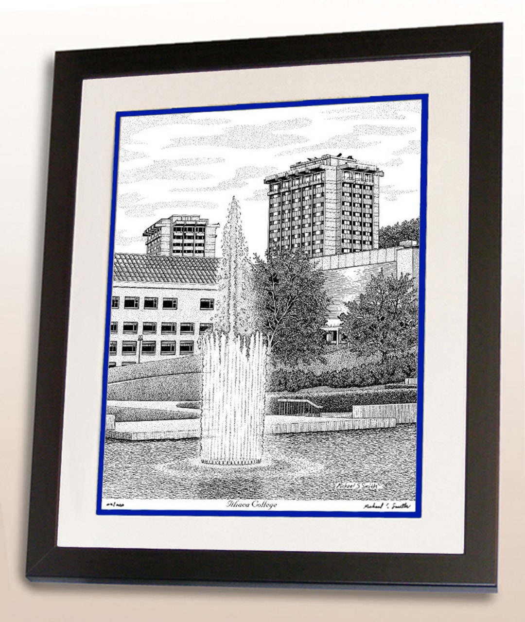 Ithaca College Hand Signed Wall Art Print, Ithaca Alumni Graduation Gift, Ithaca Poster Art Sign