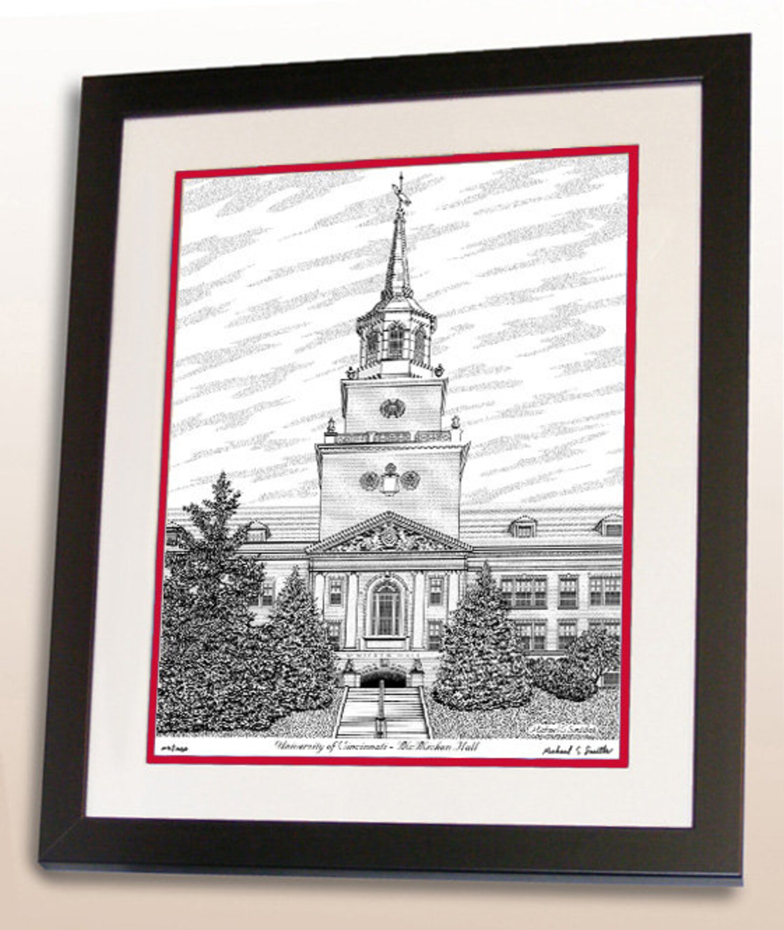 University of Cincinnati hand signed wall art print Etsy
