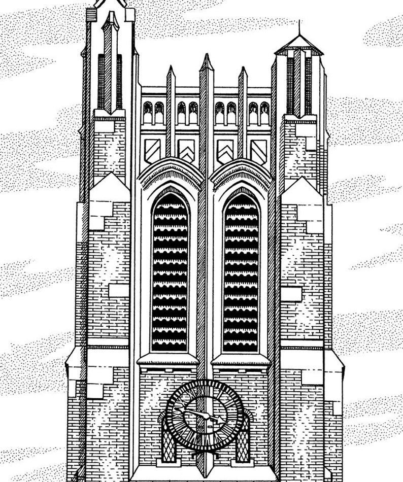 Michigan State University drawing by Michael Smith