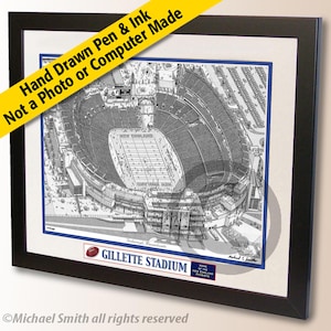 Gillette Stadium wall art, New England Stadium art print, fan gift, New England stadium poster art, Vintage wall art sign