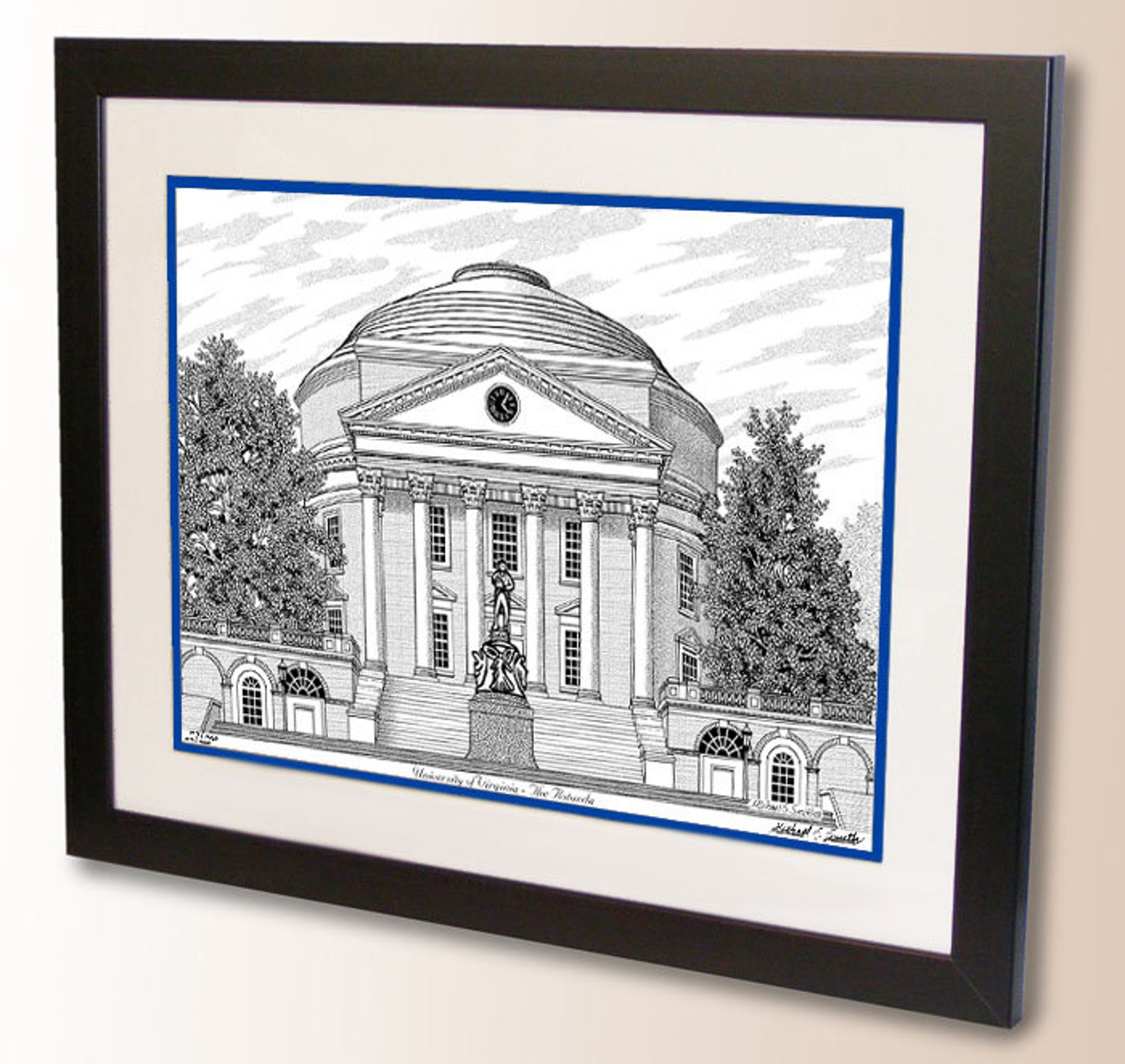 University of Virginia hand signed wall art print U Virginia Etsy