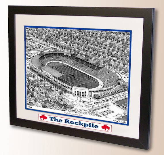 Buffalo Football Old Stadium Wall Art, the Rockpile, Civic