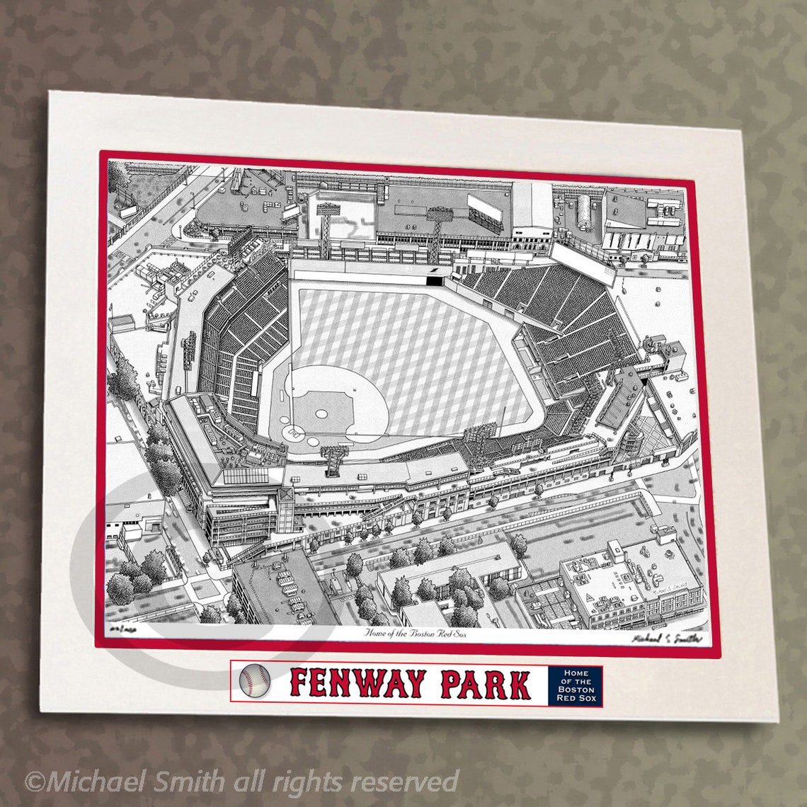 Boston Red Sox Wall Art Fenway Park Art Print Boston Red Sox Etsy