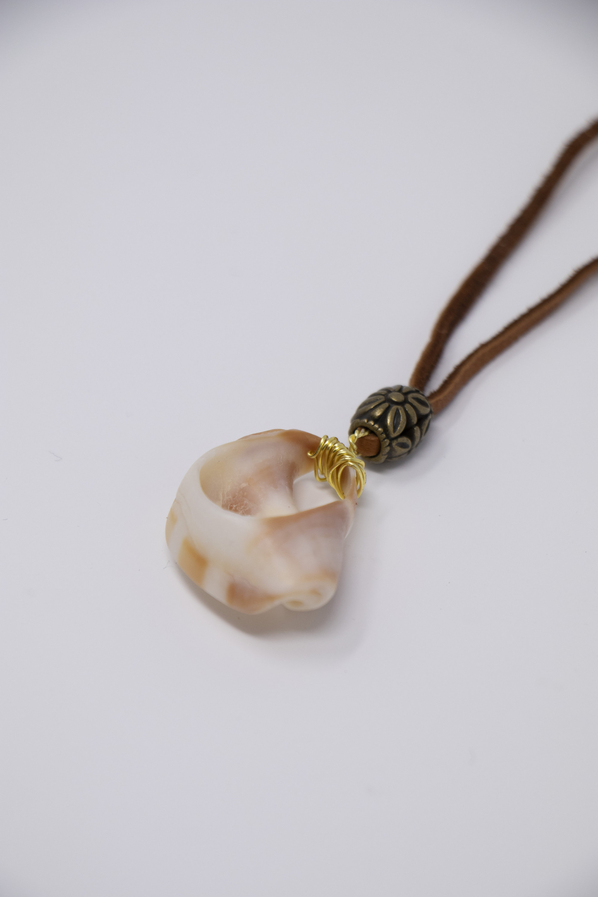 Seashell Pendant & Leather Necklace Etsy UK