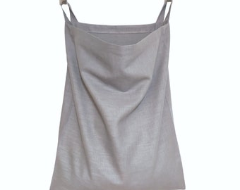 Laundry bag for hanging linen fabric gray laundry hamper hanging