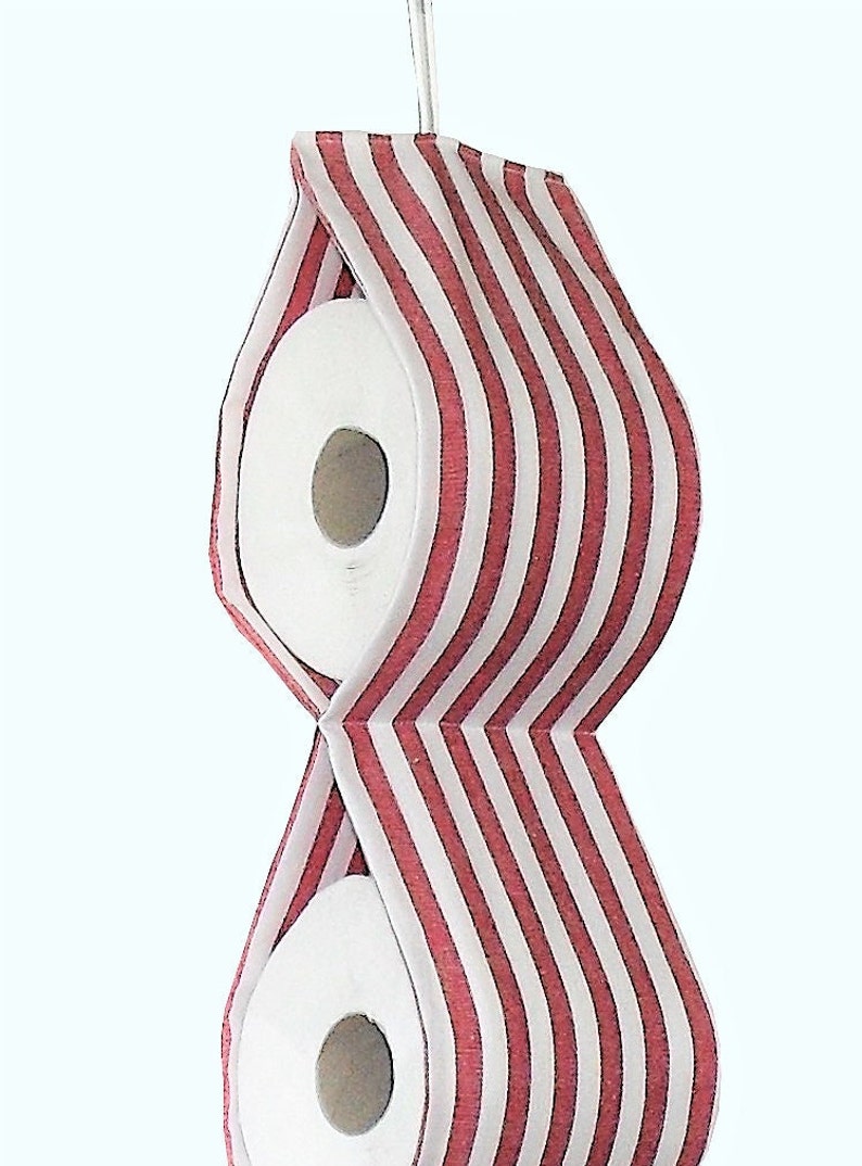 Klopapierhalter Aufbewahrung Toilettenpapier Ersatzrollenhalter rot-weiß gestreift