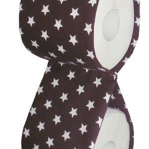 Klopapierhalter Aufbewahrung Toilettenpapier Ersatzrollenhalter braun, weiße Sterne