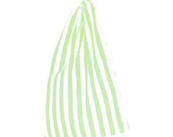 Laundry bag laundry bag cotton fabric striped light green and white washable