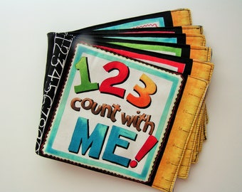 123 Count With Me Fabric Storybook Children's Cloth Book Panel Educational Toy One-of-a-kind Baby Gift