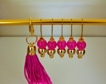 Free Shipping! Snag-free Stitch Marker Set Beautiful Beads Removable Tassel Marker