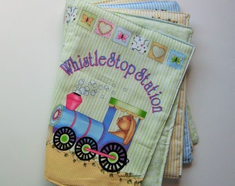Whistle Stop Station Fabric Children's Storybook Unisex Educational Toy One-of-a-kind Baby Gift