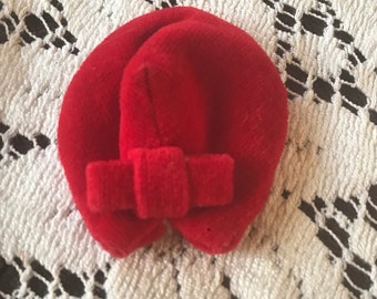 Mattel Skipper Red Velvet Hat for DRESS COAT #1906 1964-1965