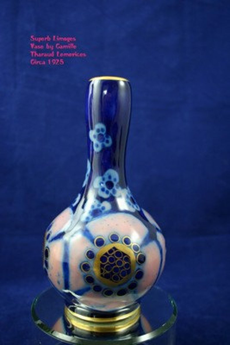 Exquisite ART NOUVEAU Vase by Camille Tharaud Limoges Lemovices image 3