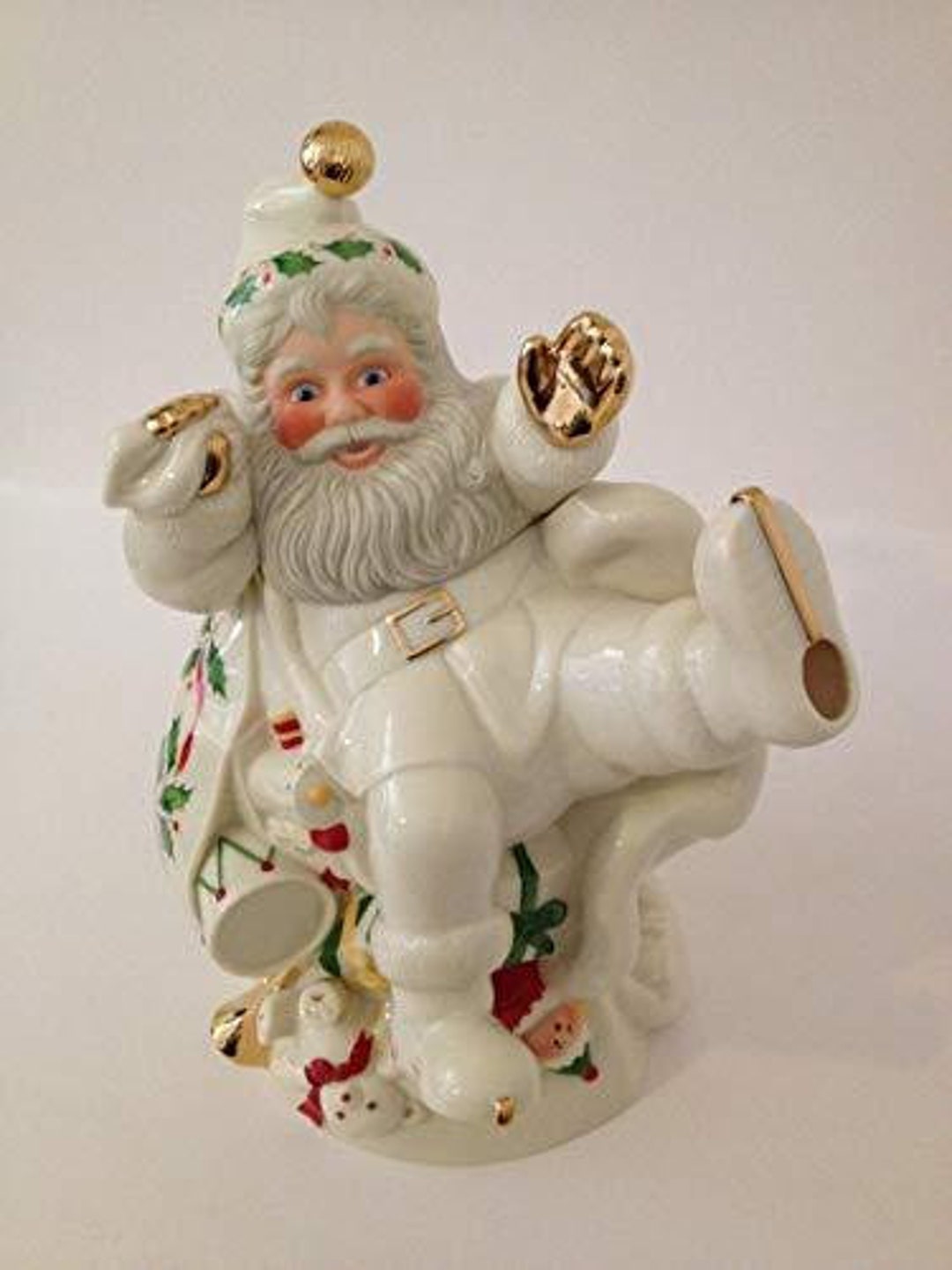 Lenox Holiday Santa Collection SANTA SKATING Teapot W/ Lid NIB Etsy