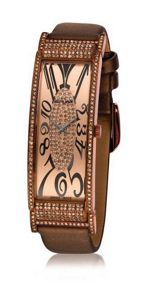 Stunning LE VIAN Art Deco Chocolate Diamond Watch - image 2