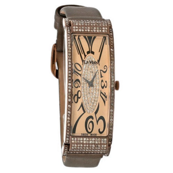 Stunning LE VIAN Art Deco Chocolate Diamond Watch - image 1