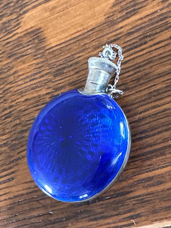 Rare Antique Austrian Cobalt BLUE Enamel Perfume for … Gem