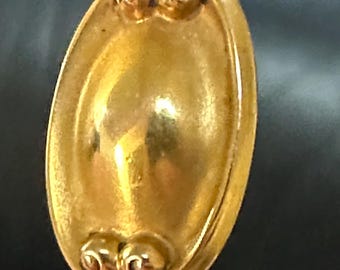 Antique Art Nouveau 18K Gold Stickpin: Swirl Design Lapel Pin