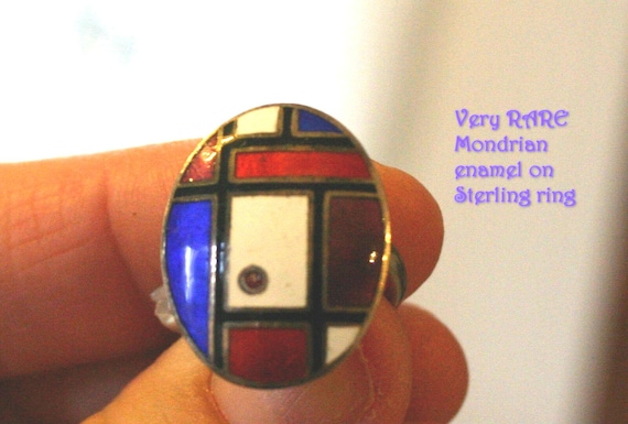 Ultra RARE and Unusual Modernist MONDRIAN Enamel … - image 1