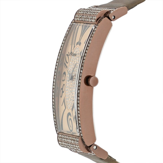 Stunning LE VIAN Art Deco Chocolate Diamond Watch - image 4