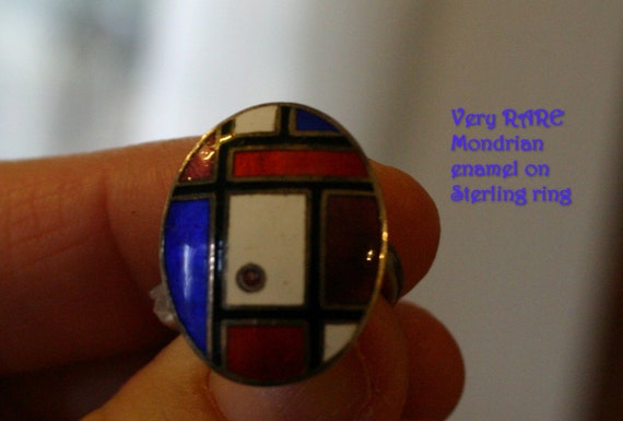 Ultra RARE and Unusual Modernist MONDRIAN Enamel … - image 2