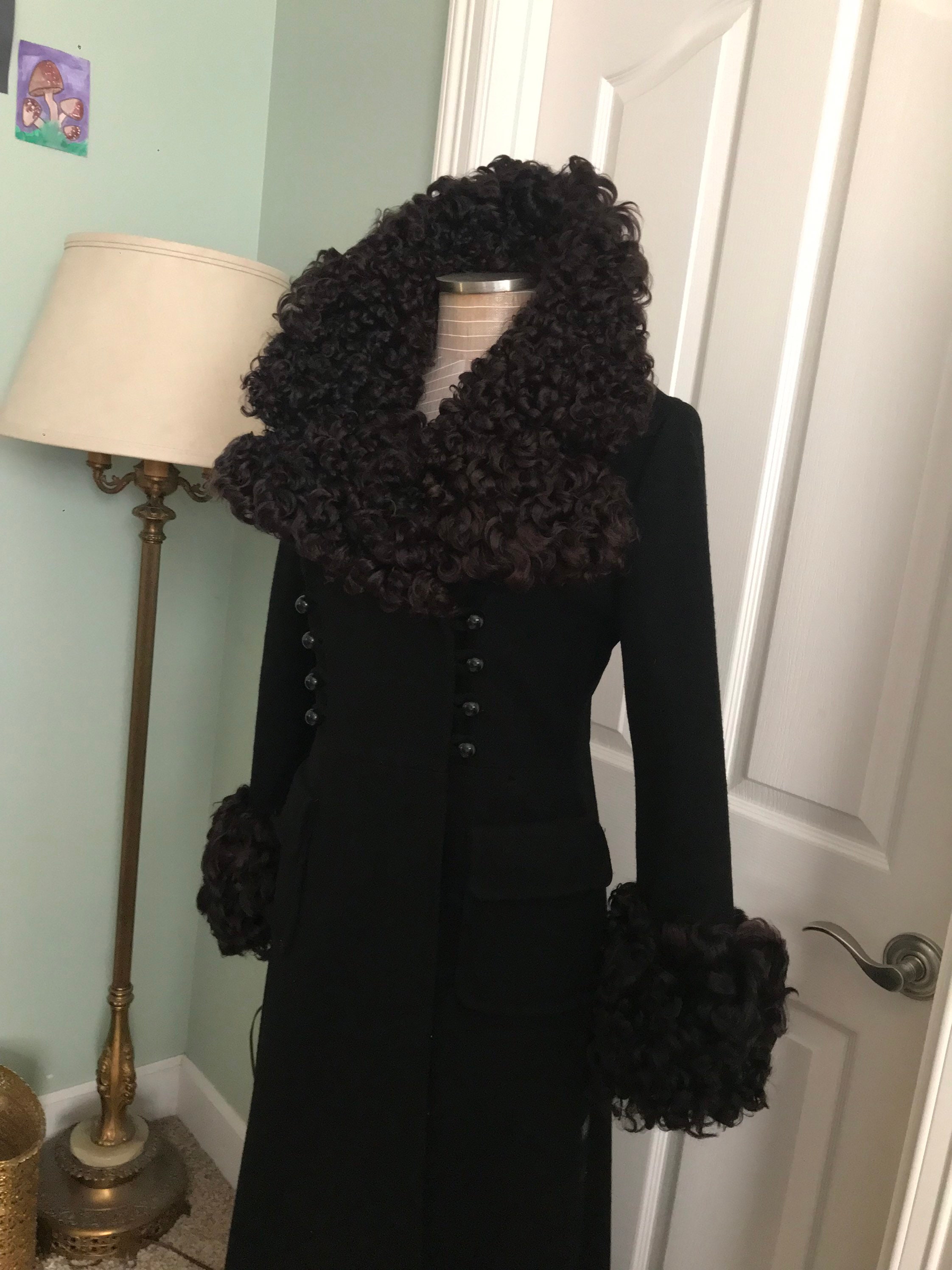 【vintage】 Oversizecoat Mod Glamorous Vintage 1970 MOD “haight Ashbury” Maxi Black