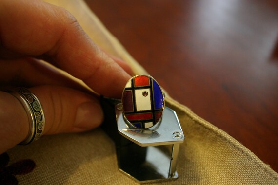 Ultra RARE and Unusual Modernist MONDRIAN Enamel … - image 3