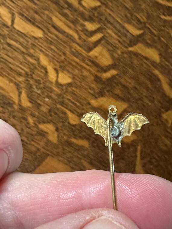 Vintage Antique Bat Stick Pin Gothic - Gem