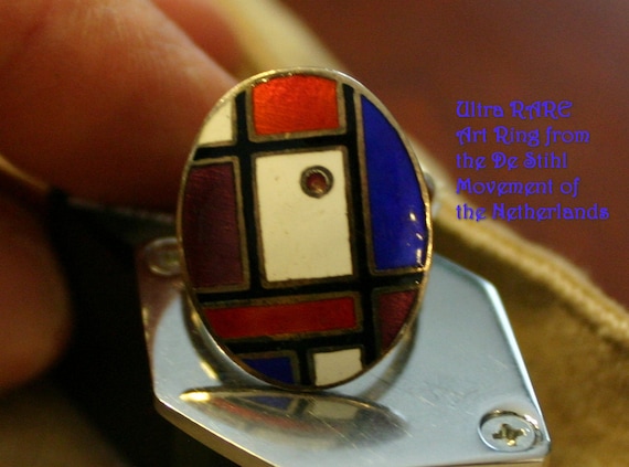 Ultra RARE and Unusual Modernist MONDRIAN Enamel … - image 4