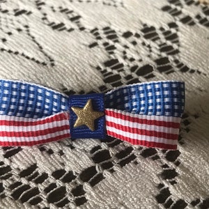 American Flag Patriotic Bow Brooch Pin