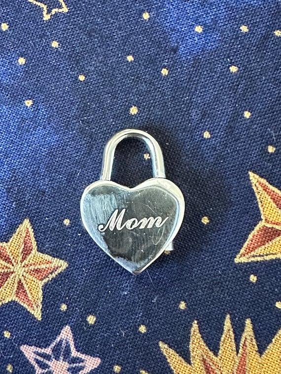 Tiffany and Company “Mom” Sterling HEART Padlock C