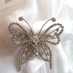 Dazzling Vintage Rhinestone Butterfly Brooch
