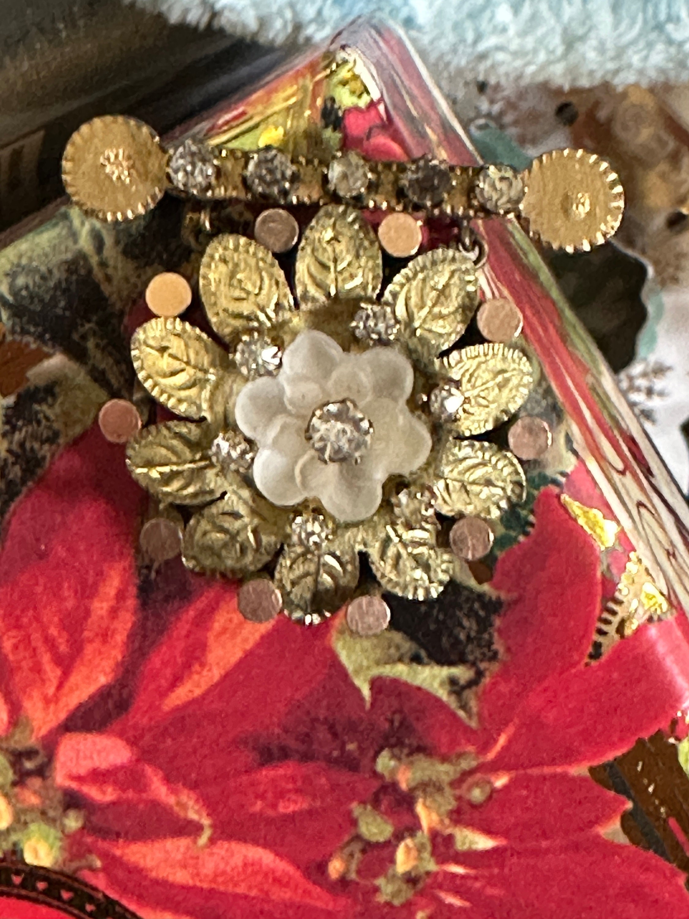 Belle Broche Vintage Fleur De Givre Violette Et Dorée - Élégante Et Rétro - Pour Manteau Ou écharpe