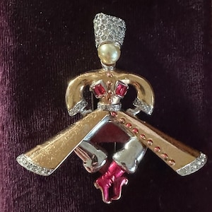 Extremely RARE Marcel Boucher Russian Cossack Figural Fur Clip Brooch Book Piece!