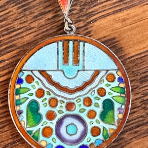 Rare German Jugendstil HERMANN HAUSSLER Enamel Pendant