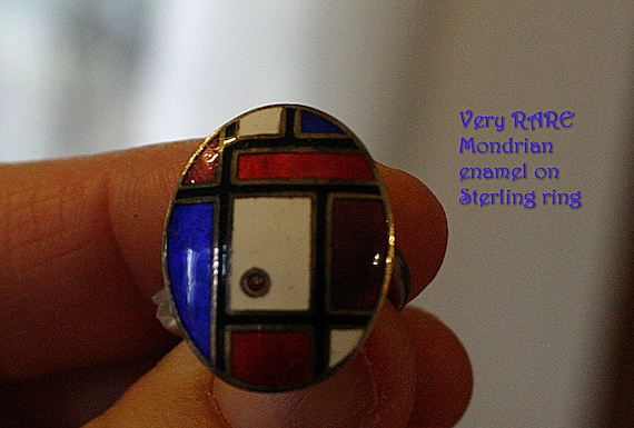 Ultra RARE and Unusual Modernist MONDRIAN Enamel … - image 5